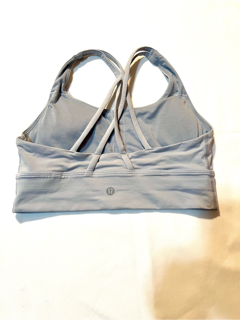 Lululemon Energy Longline Bra Medium Support B-D Cups Size 6 grey/blue